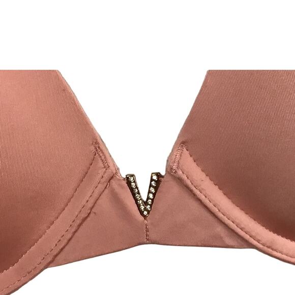 Victoria's Secret Very Sexy Push Up Plunge Pale Iced Coral Pink Bra size 32DD - Picture 5 of 12